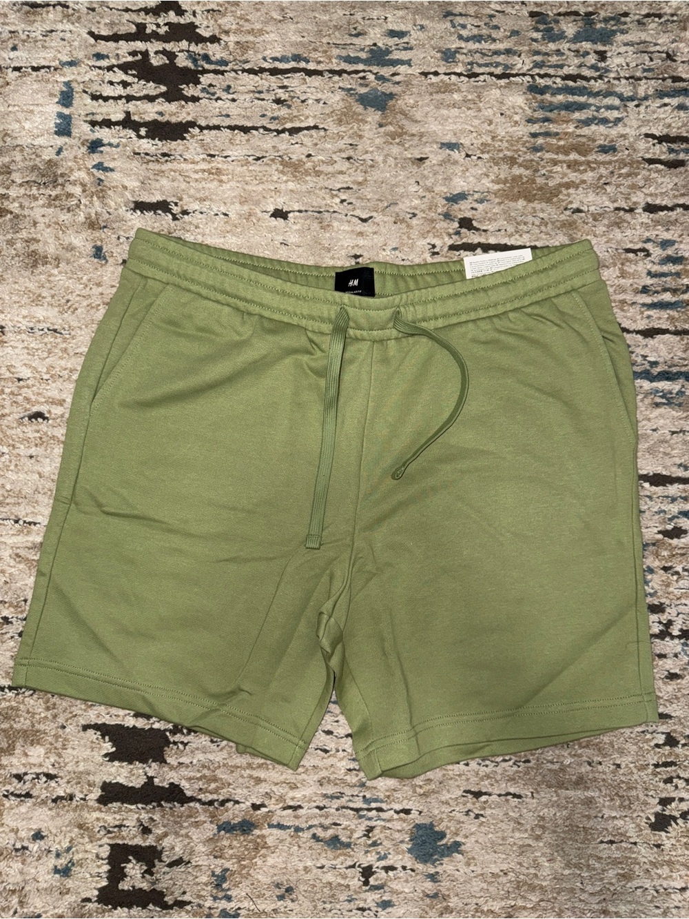 H&M Light Olive Green Drawstring Athletic Shorts - Picture 3 of 6